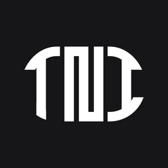 TNI letter logo design on Black background. TNI creative initials letter logo concept. TNI letter design. 
