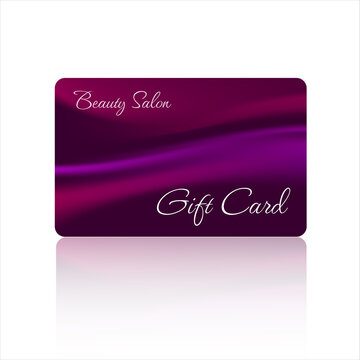 Gift card with beautiful design for beauty salon, spa, massage salon. Gift card template for voucher coupon, shopping card, loyalty card, gift certificate. Vector design image