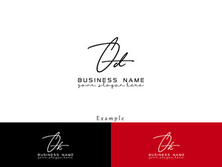 Black OD Logo Design, Slime Od do Signature Logo Letter Vector For simple business - obrazy, fototapety, plakaty