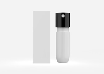 Cosmetic Bottle with Pump Mockup Metallic isolated on white background. 3d illustration