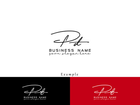 Letter PD Logo Design, Typography Pd dp Signature Letter Logo Design