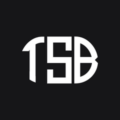 TSB letter logo design on black background. TSB  creative initials letter logo concept. TSB letter design.