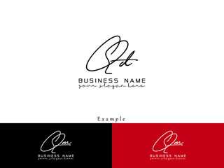 QD q&d Logo Design, Signature qd Luxury Logo Letter Vector Stock