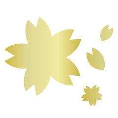 桜　グラデーション　金色