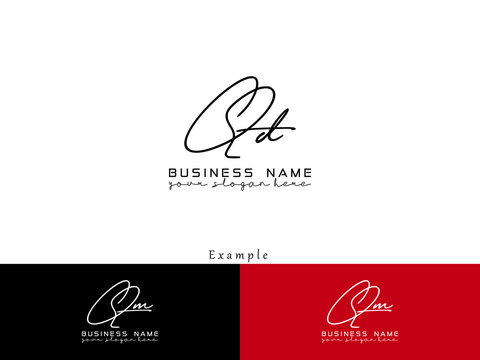 QD q&d Logo Design, Signature qd Luxury Logo Letter Vector Stock