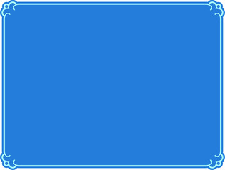 Vector border frame. Blue white background or banner. Simple rectangular horizontal billboard, card, plaque, signboard, sticker or label