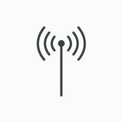broadcast signal wave icon vector isolated. wireless, wifi, internet, antenna frequency vector icon symbol
