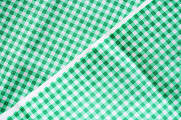 Classic green plaid fabric or tablecloth background