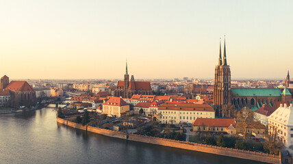 Obraz na płótnie Canvas photo of Wrocław taken with a drone