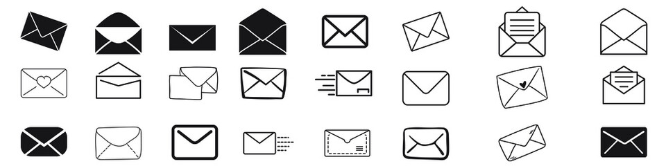 Envelope icon vector set. Mail illustration sign collection. Letter symbol. Post logo.