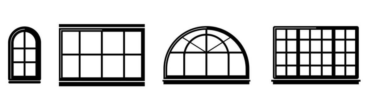 French, arch and round architecture window frames.
