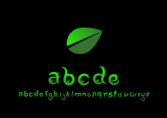 green eco logo alphabets