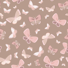 Brown butterfly seamless repeat pattern design