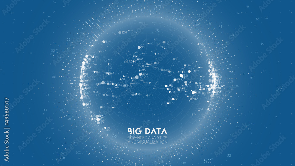 Poster big data visualization. futuristic infographic. information aesthetic design. visual data complexity