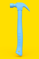 Hammer with a rubberized handle isolated on yellow monochrome background