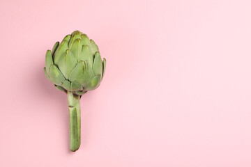Obraz premium Concept of healthy food with artichoke, space for text