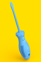 Screwdriver isolated on yellow monochrome background