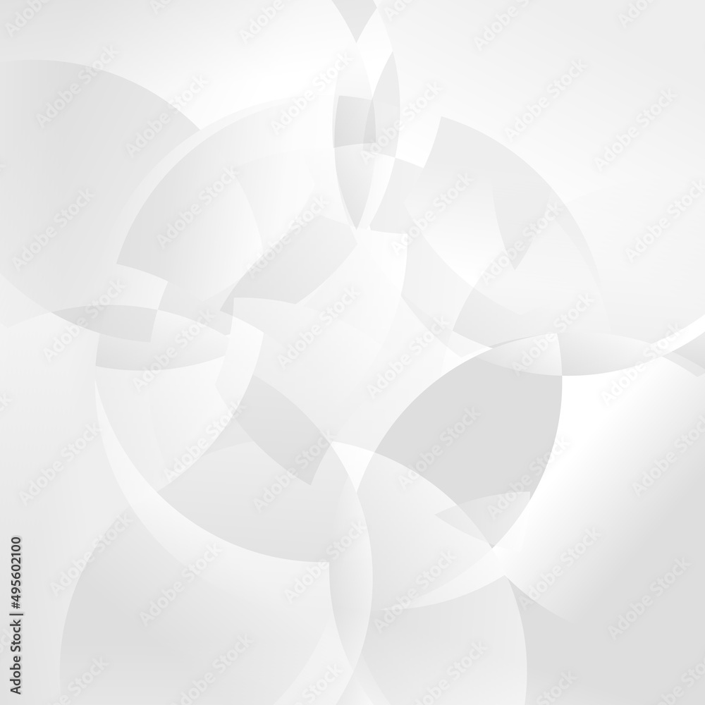 Poster Abstract white and gray gradient background. Modern minimalist design. Vector illustration with simple shapes like circle, square, rectangle. Monochrome light 3d futuristic design