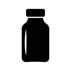 Insulin dose bottle icon, isolated, black on the white background.