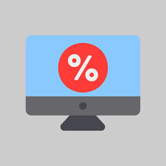 Online discount icon in flat style about black friday, use for website mobile app presentation