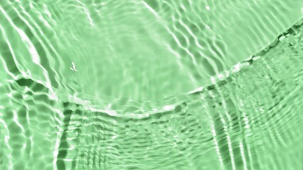 Water waves crossing and splashing against green background | Abstract cosmetic product background