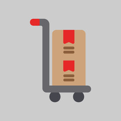 Delivery cart icon in flat style about black friday, use for website mobile app presentation