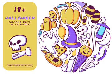 Halloween Element Doodle Pack