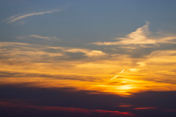 Beautiful sky with cloud before sunset