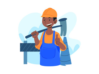 Illustration graphic of Illustration Builder Maintenance. Perfect for banner, social media, etc.