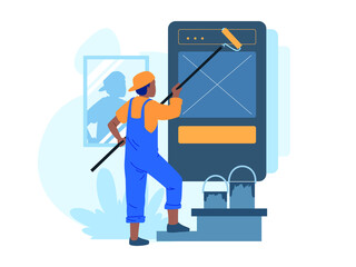 Illustration graphic of Industry Change Color palette. Perfect for banner, social media, etc.