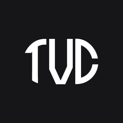 TVC letter logo design on black background. TVC  creative initials letter logo concept. TVC letter design.