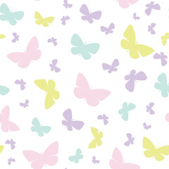 Pastel butterfly seamless repeat pattern design