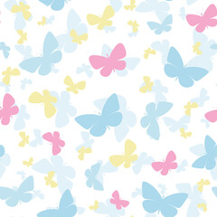 Fototapeta premium Pastel butterfly seamless repeat pattern design