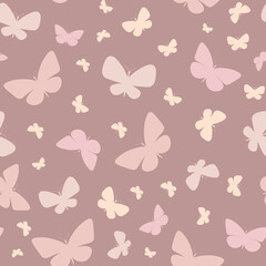 Brown butterfly vector pattern, butterfly silhouette