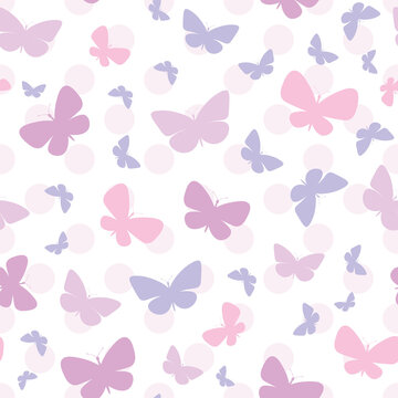 Pastel butterfly seamless repeat pattern design
