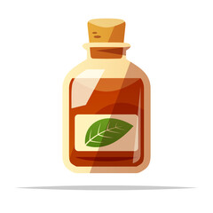 Bottle of herbal medicine vector isolated illustration