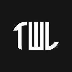 TWL letter logo design on Black background. TWL creative initials letter logo concept. TWL letter design. 
