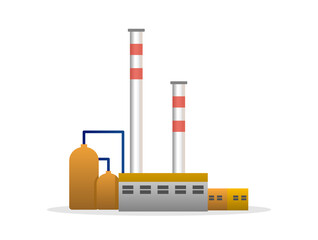 Factory Industrial Buildings Power plants vector