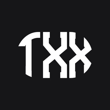 TXX letter logo design on Black background. TXX creative initials letter logo concept. TXX letter design. 
