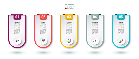 Infographic template business concept with step.