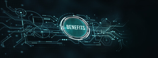 Internet, business, Technology and network concept.Employee benefits help to get the best human resources. Business concept. 3d illustration.