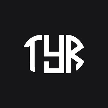 TYR letter logo design on Black background. TYR creative initials letter logo concept. TYR letter design. 
