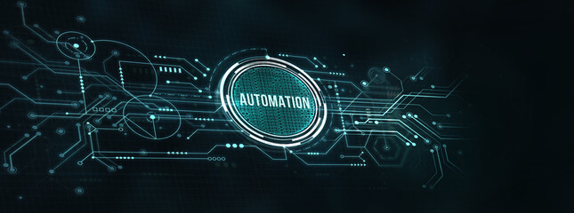 Internet, business, Technology and network concept. Automation Software concept as an innovation. 3d illustration.
