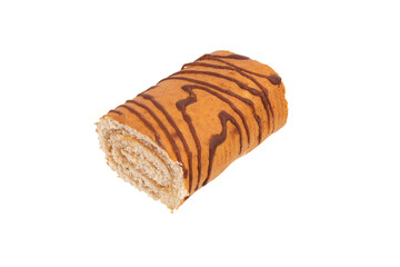 slice of sweet roll isolated on white background
