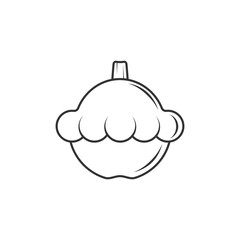 Outline icon of pattypan squash