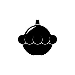 Silhouette icon of pattypan squash