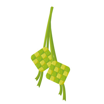 green ketupat food hanging isolated clip art preview