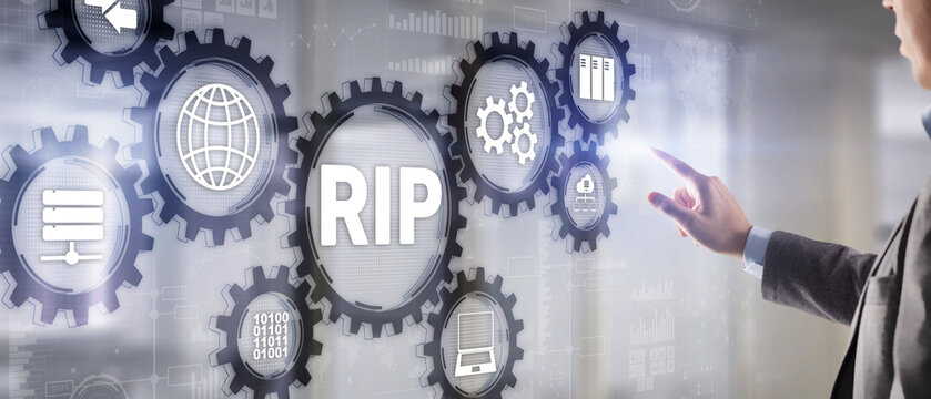 RIP Routing Information Protocol. Technology networks cocept 2022