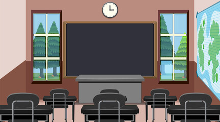 School classroom interior concept
