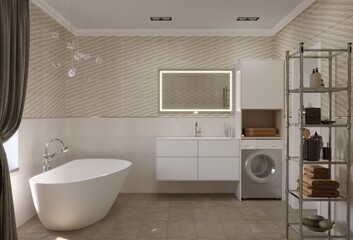 bathroom, interior visualization, 3D illustration
